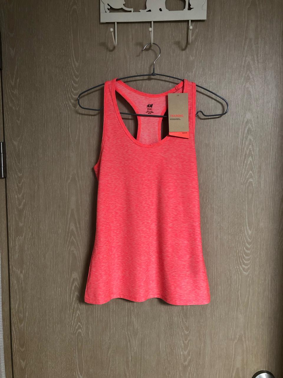 택새) H&M 스포츠 퀵드라이 나시탑 티셔츠 S 오렌지