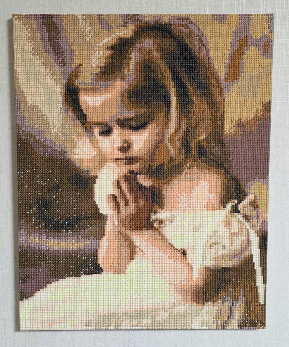 소녀의기도 보석십자수 완성품