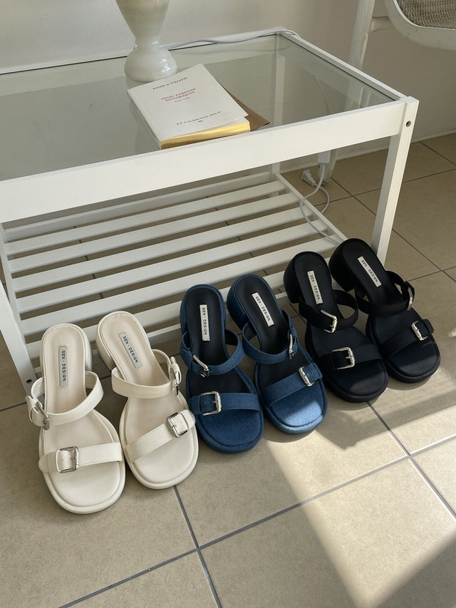 데일리 심플 버클 슬리퍼 샌들