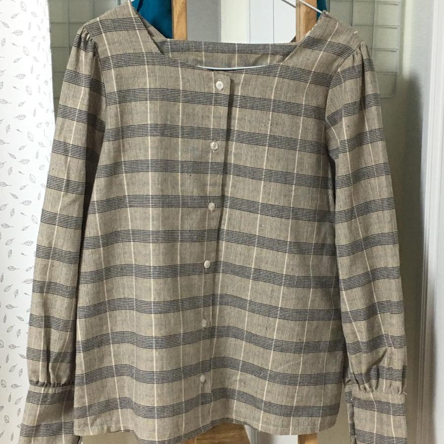 잔체크 셔츠 블라우스 (새상품)
