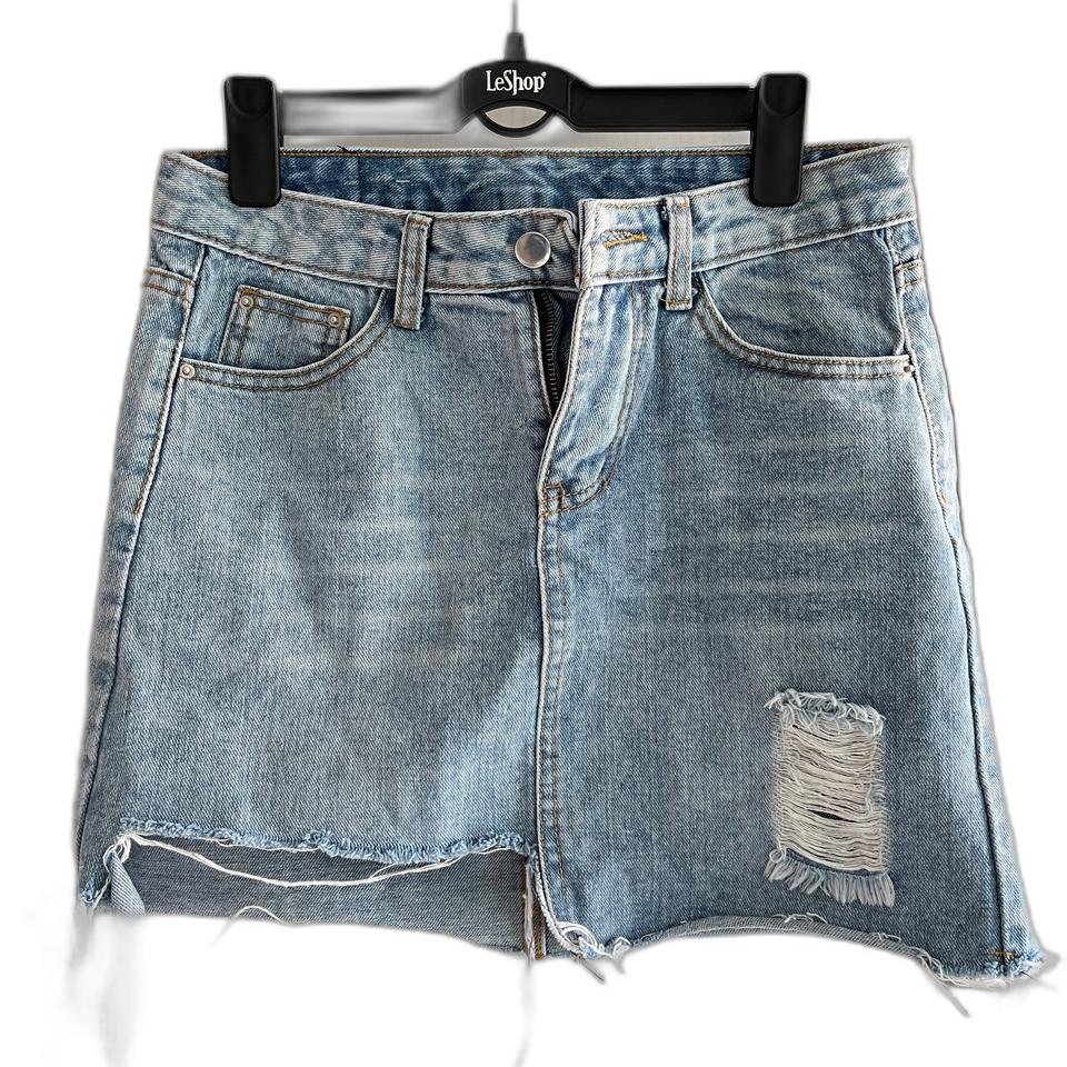데님 연청치마 미니스커트 m사이즈 찢청
