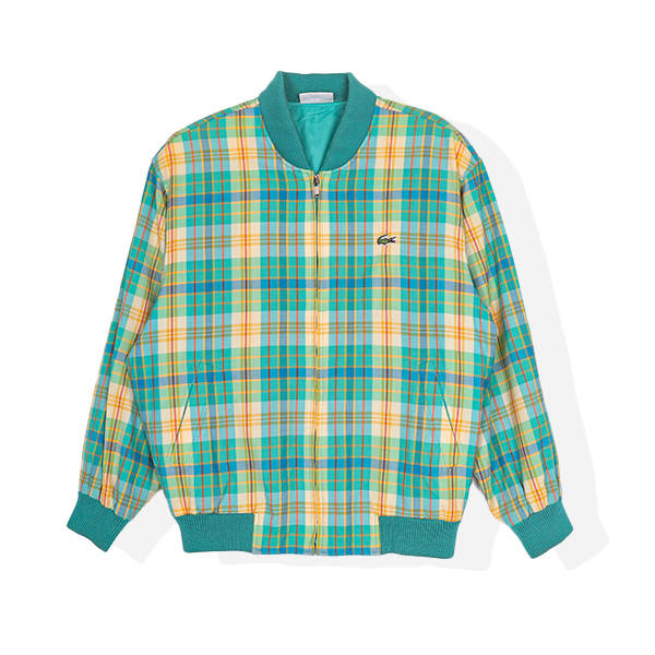 라코스테 90s 플래드 체크 봄버 자켓 (M)