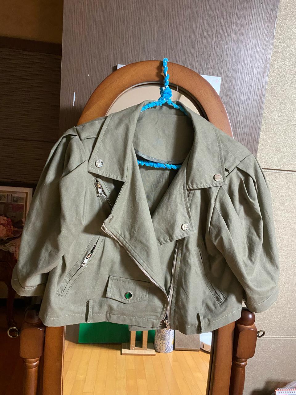 크롭 야상형 라이더자켓