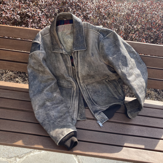 DOG FIGHT 올드 플라이트 리얼 레더 자켓