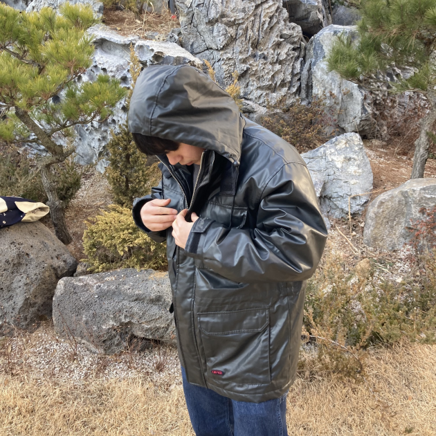 빈티지 PVC 방수 자켓