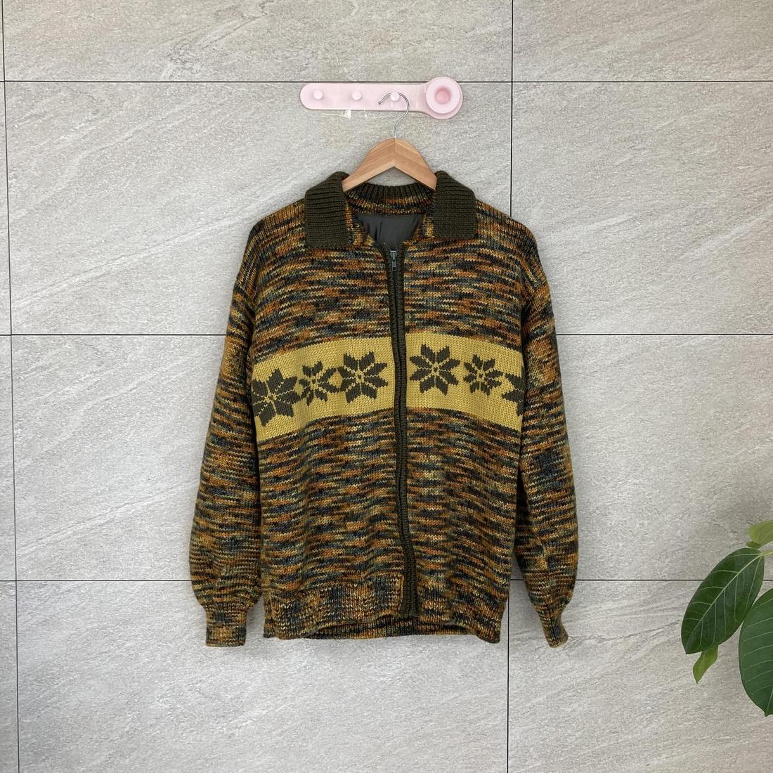 100 빈티지 니트 패턴 자켓