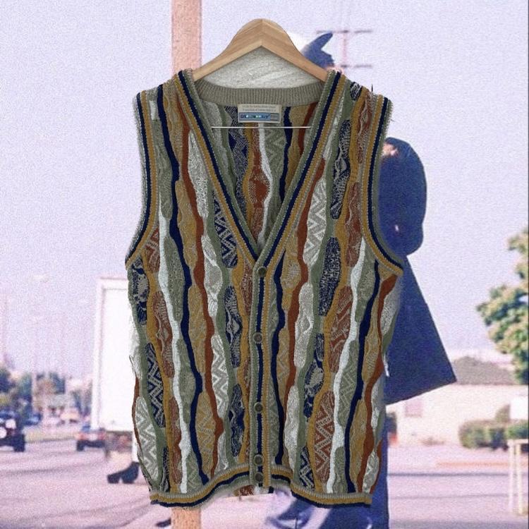 올드컨트리 빈티지 케이블 니트 조끼