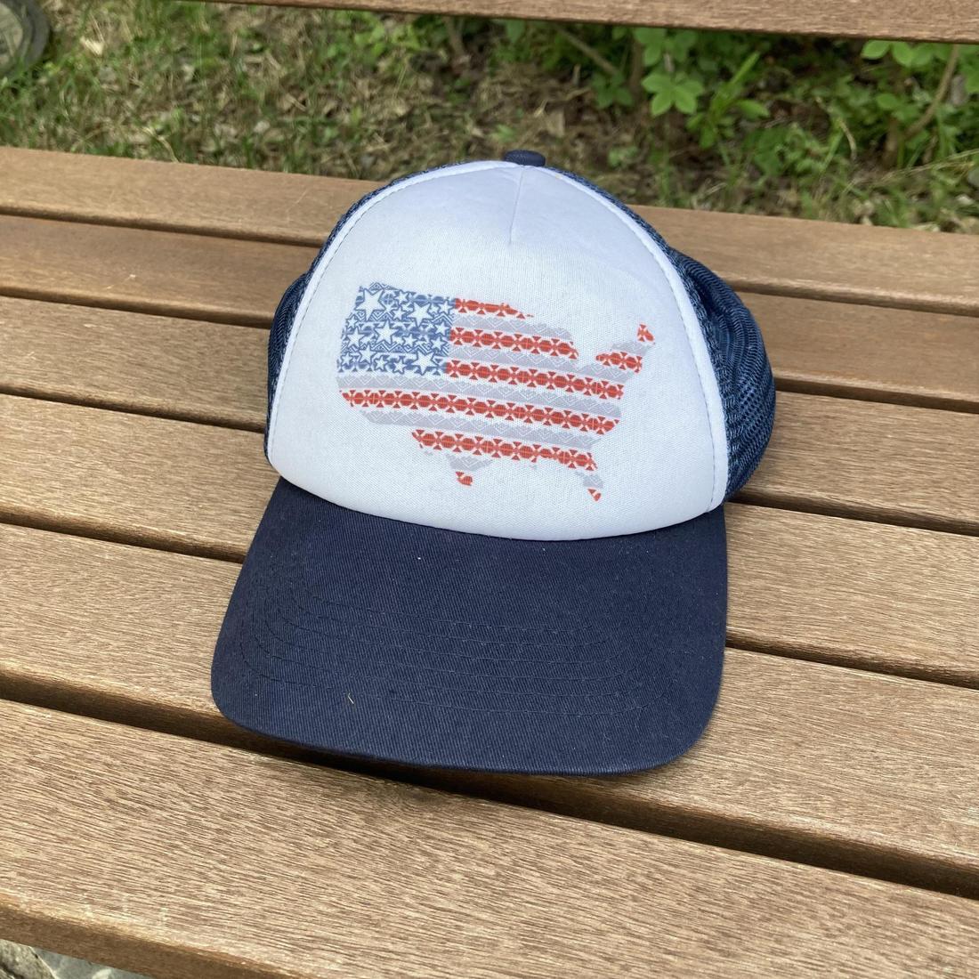 빈티지 성조기 프린팅 볼캡 모자