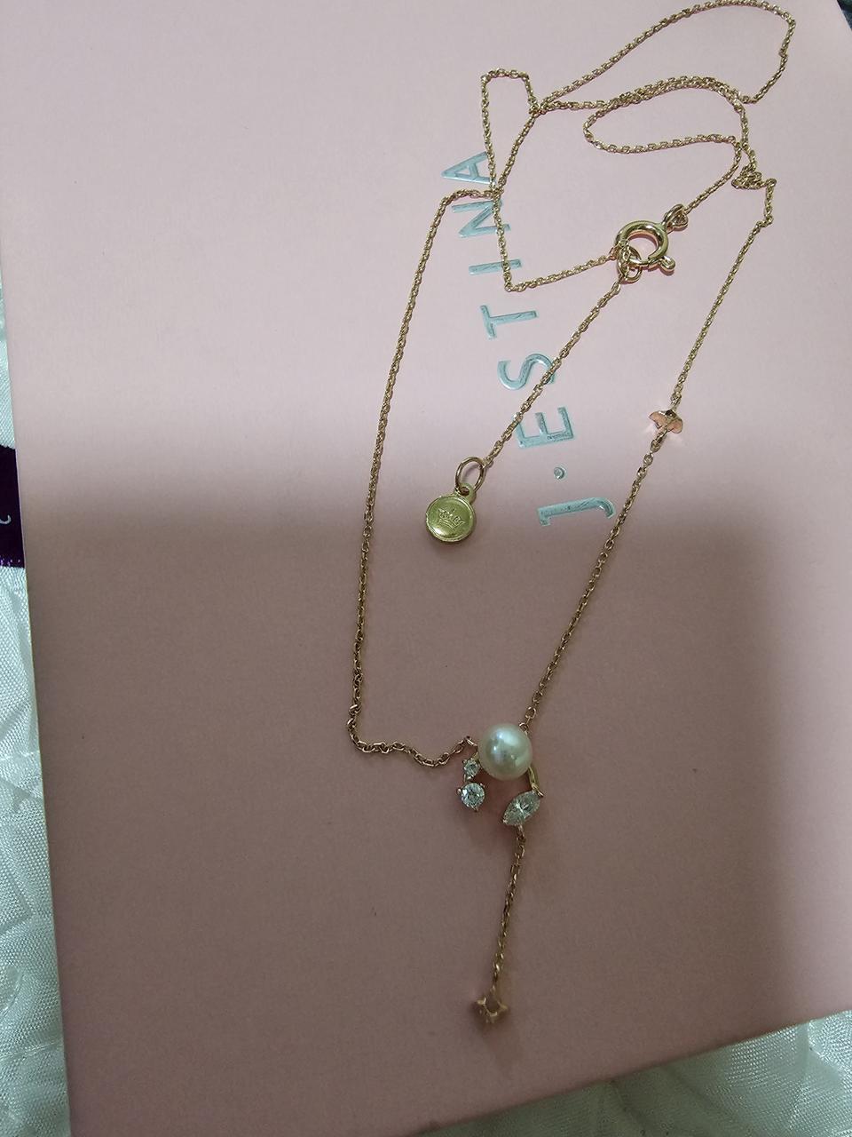 제이에스티나 14k진주 목걸이