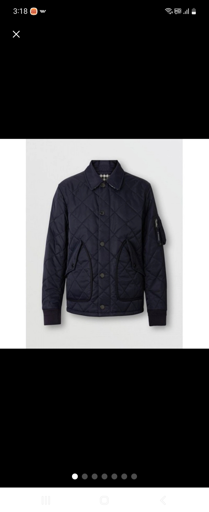 버버리 다이아몬드퀼팅점퍼 52 팜니다