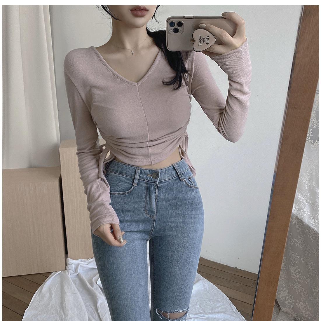 에이블리 릴리티 셔링스트링티셔츠