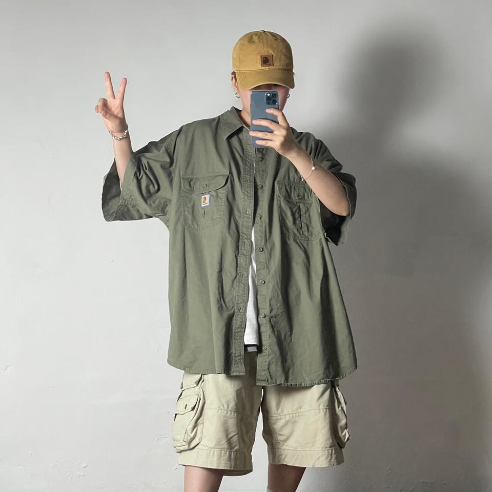 [3XL]칼하트 리메이크 워크 셔츠 카키