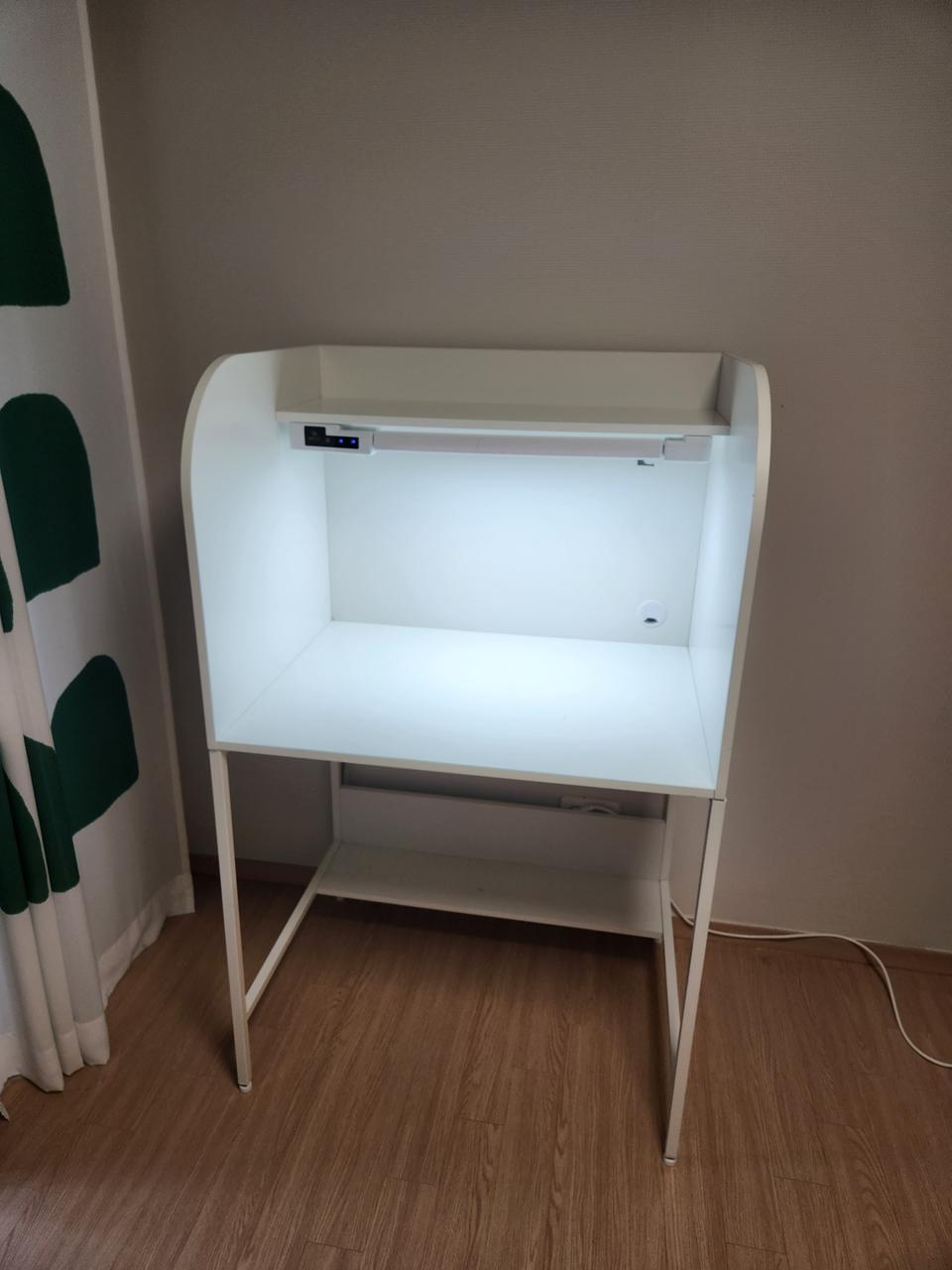 아이디어스 1인용 독서실책상+LED조명 세트