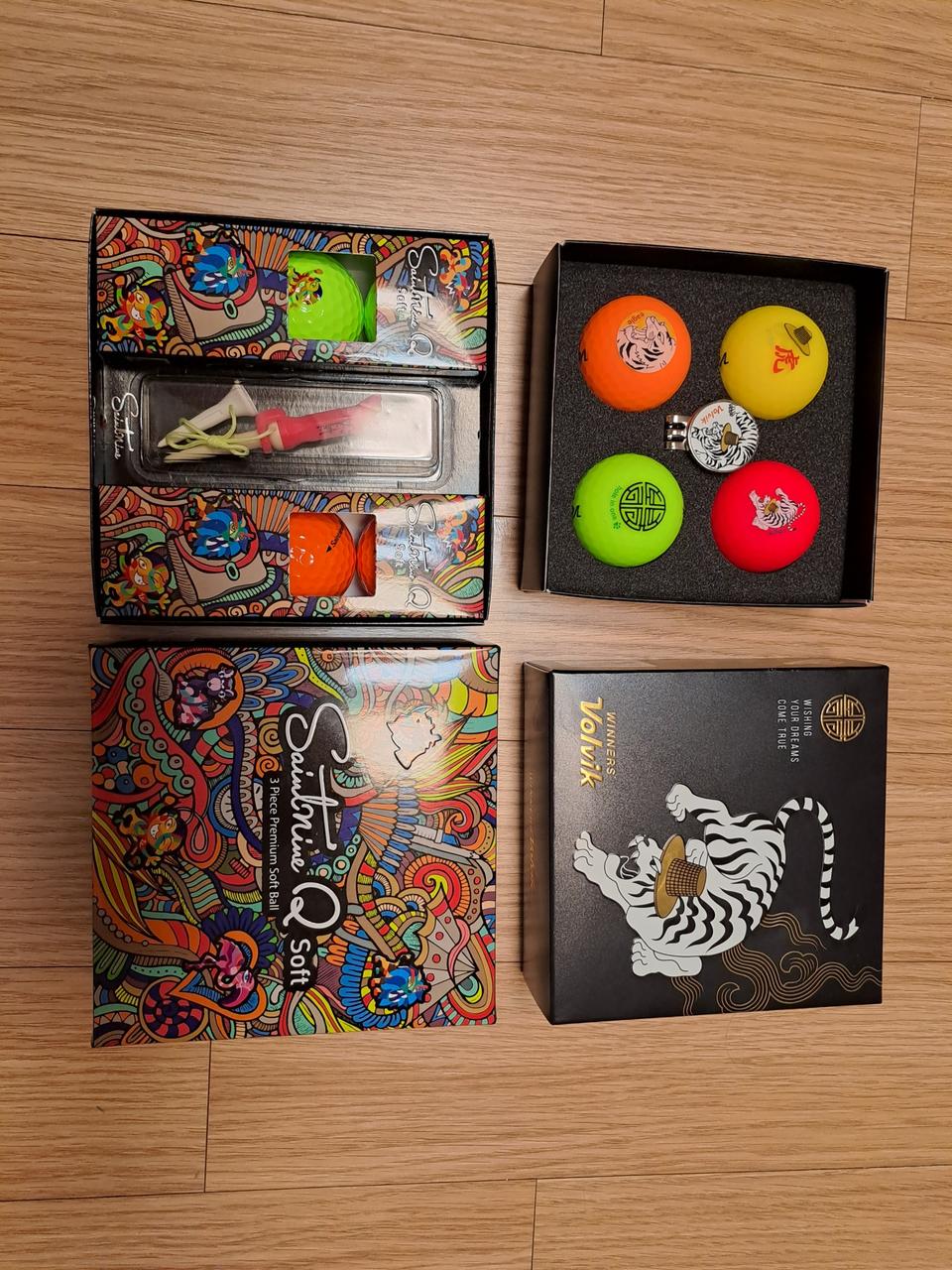 볼빅/세인트나인 골프공 새제품 2박스(6구/4구+골프티/볼마크) 팝니다