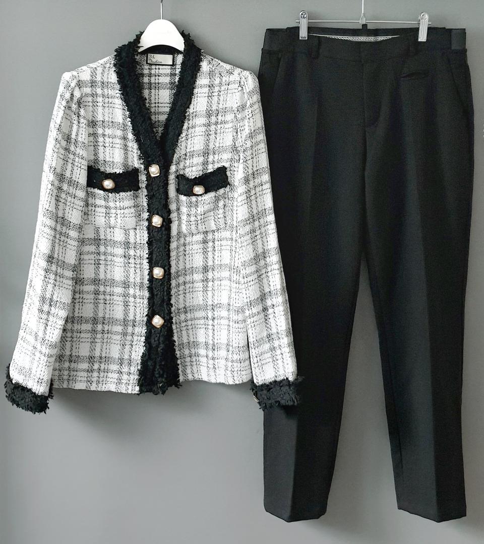 SSF 블랙 베이직 테이퍼드 팬츠 슬랙스 정장 바지 허리밴딩 66 M