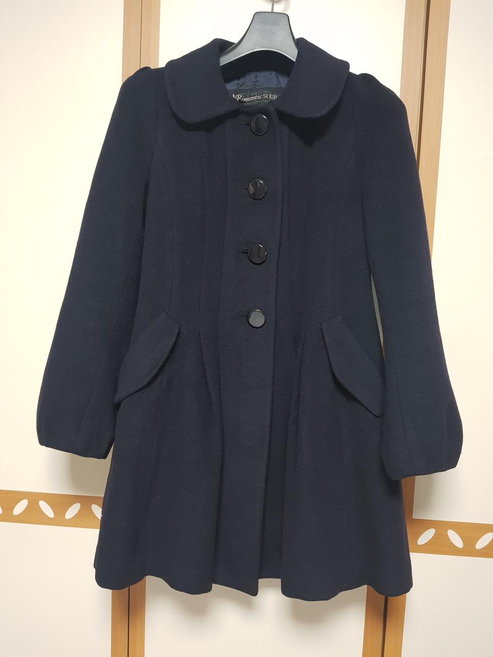 soup 숲 여성 겨울 모직 하프코트 네이비 55