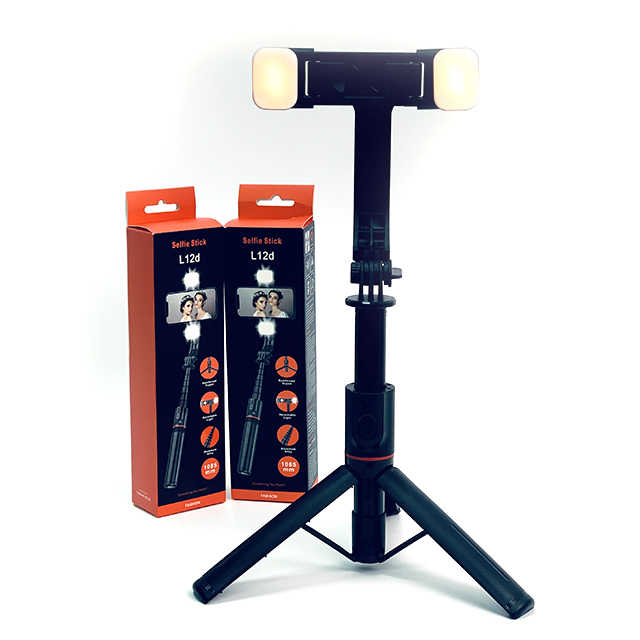 L12D 접이식 무선 블루투스 셀카봉 1M 라이트포함 짐벌  [새제품]