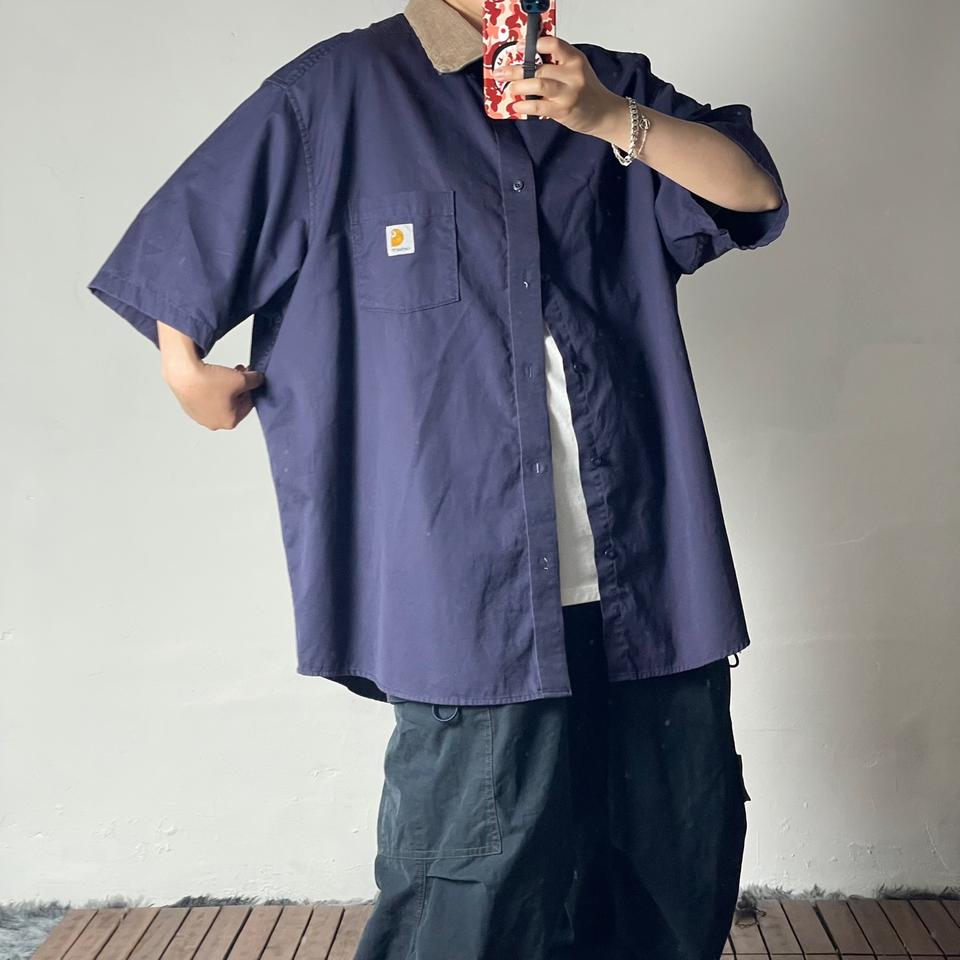 [3XL]칼하트 리메이크 코듀로이 카라 반팔 셔츠