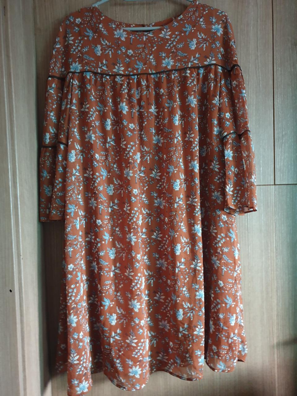 미쏘 7부 쉬폰 롱 블라우스 원피스