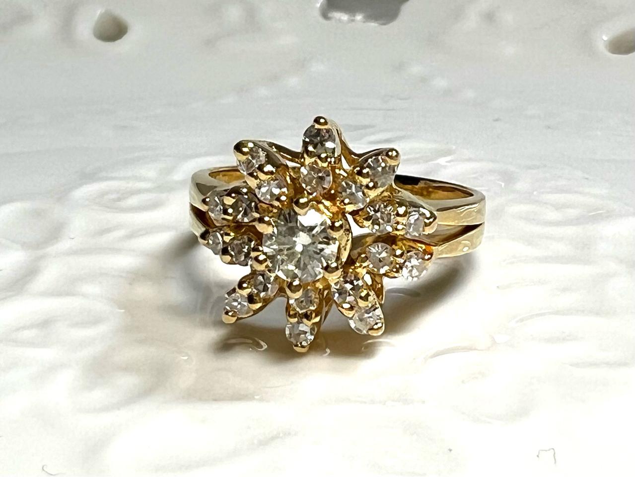 {쥬쥬금빵} 14k 별빛 다이아 골드 금 반지