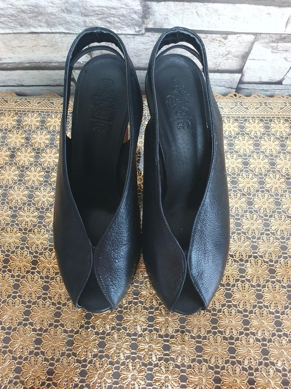 여성 신발(모카 소가죽 통굽 슬링백)