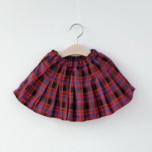 새상품(7호,봄)핑크151 빨강 체크 주름스커트