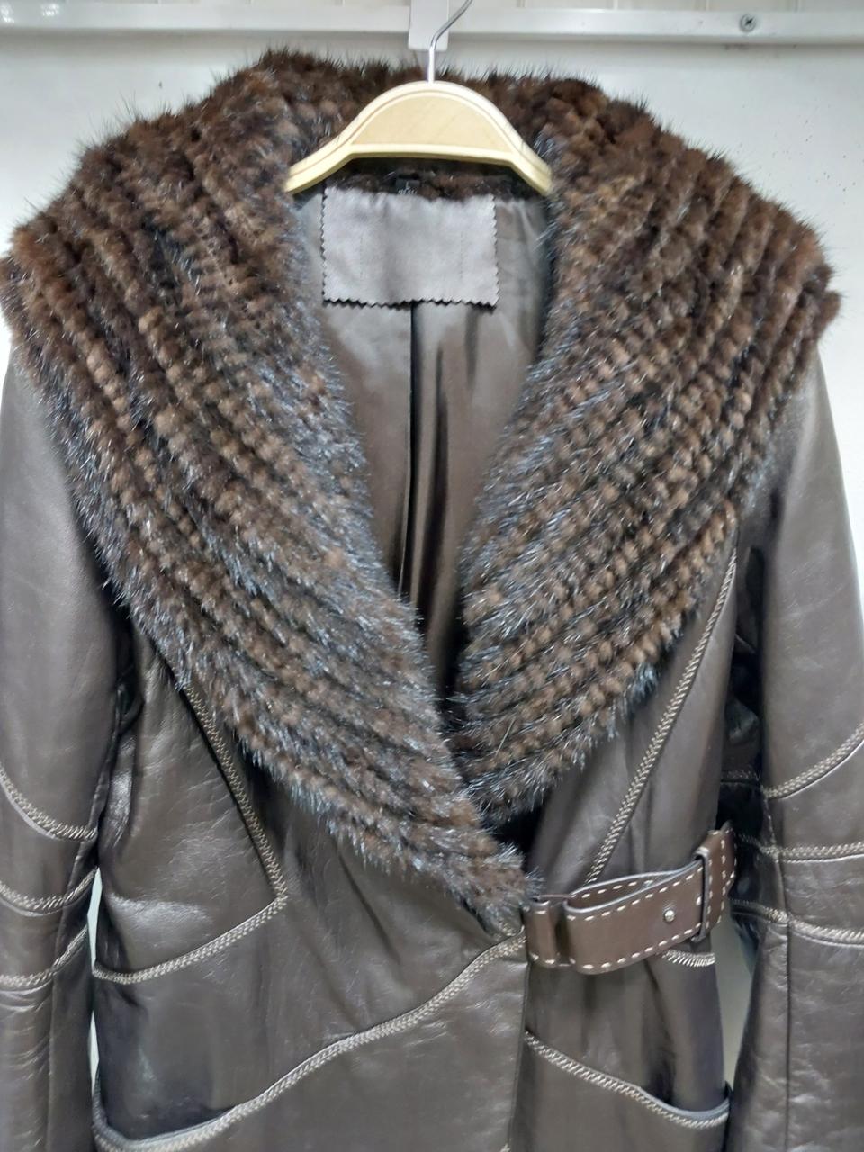 이태리 천연양가죽 & 천연 밍크 후드코트  M