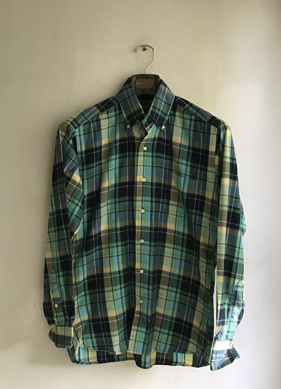 깃먼 빈티지 - 버튼다운 멀티컬러 체크 셔츠 (S, 95-100)