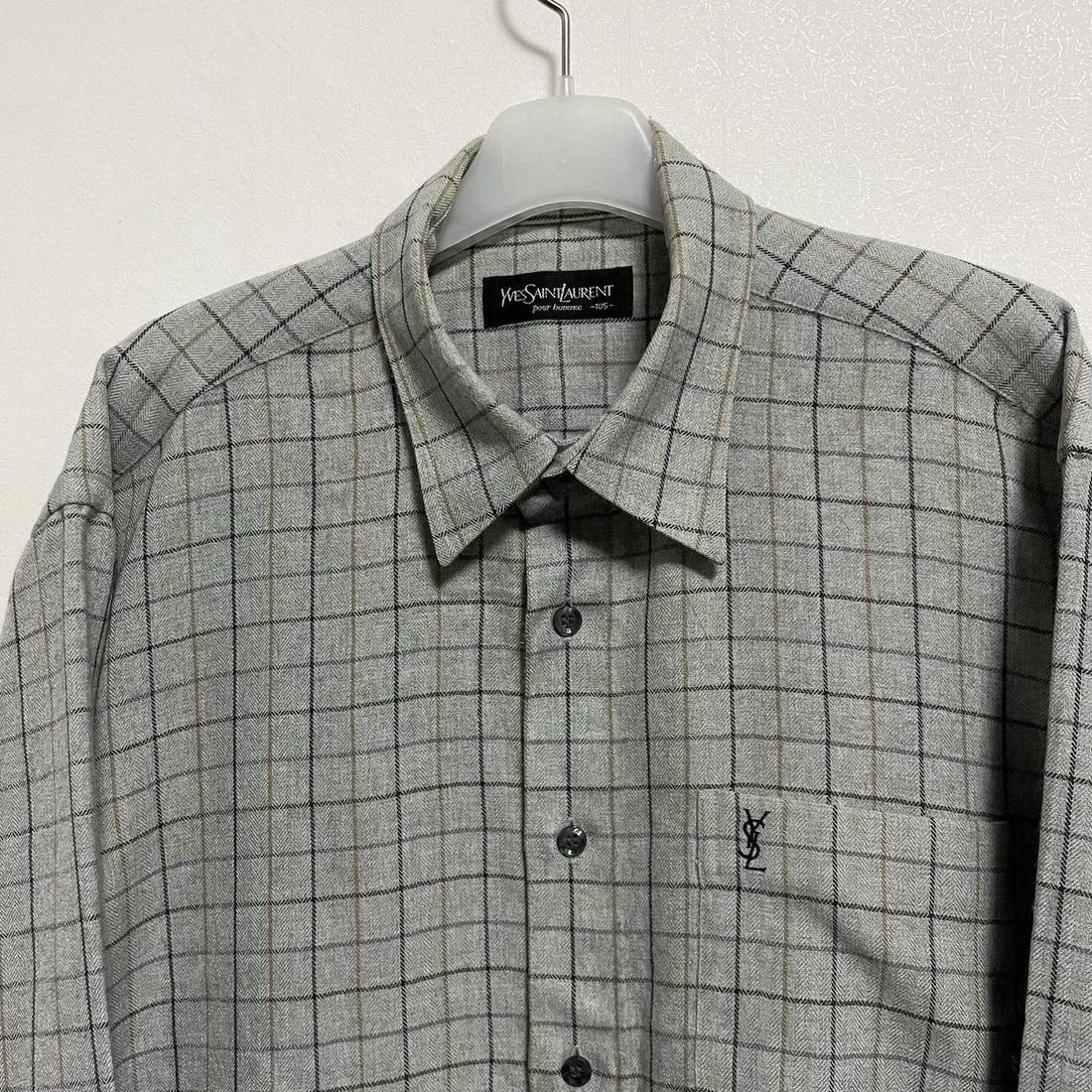 YSL 울 체크 셔츠