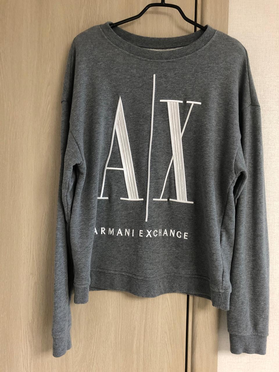 아르마니 익스체인지 [ICON 콜렉션] 자수 로고 크루넥 맨투맨 M