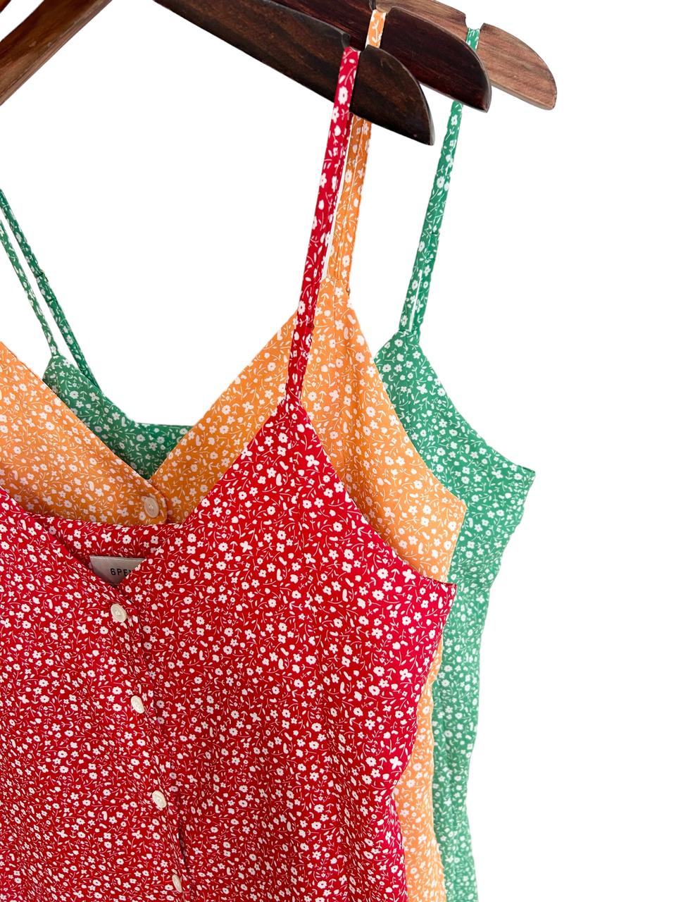 프린트 나시 미니 원피스-레드만 가능