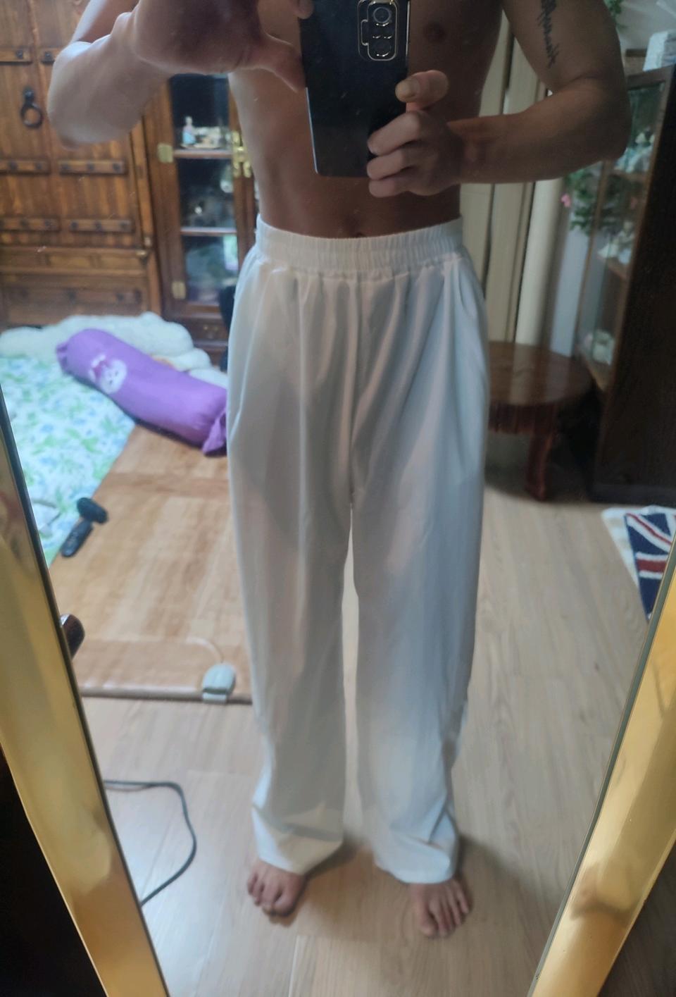 정가8.84새거쿨거택포2.5 비침x 남자구르카 밴딩화이트와이드102cm