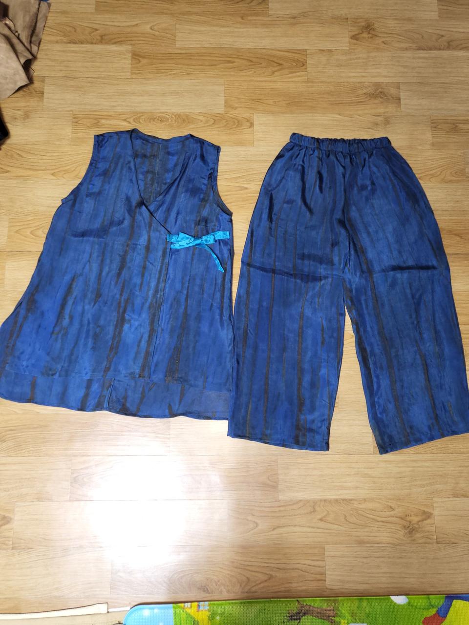 천연염색 인견 조끼와 바지쌔트77새것