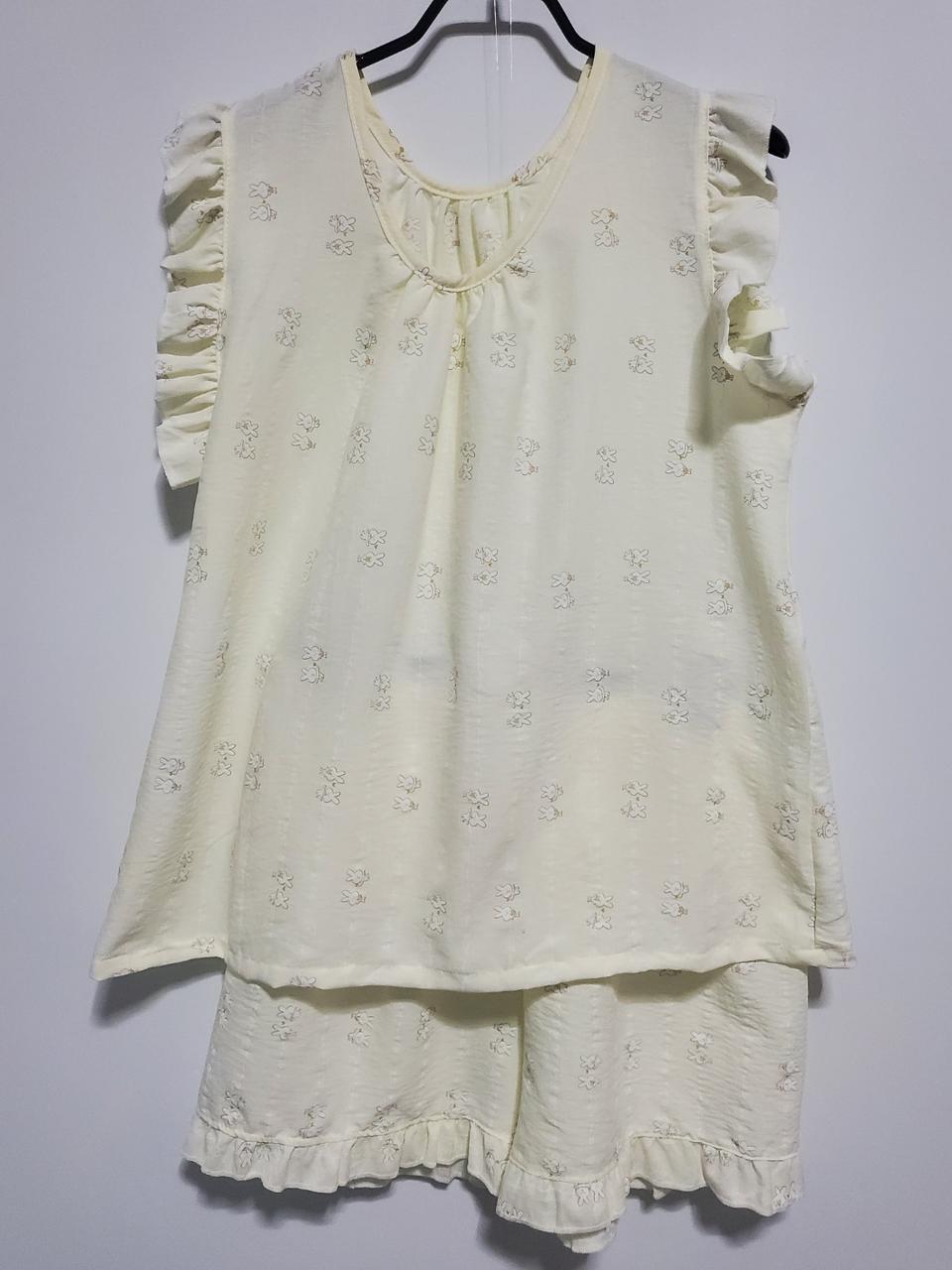 5607 면나염 프릴 나시 상하세트