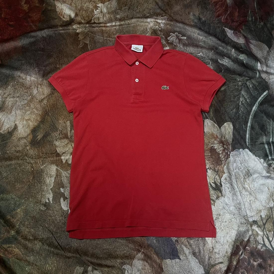 라코스테 빈티지 스몰로고 레드반팔카라티 95 라코스테카라티 폴로카라티