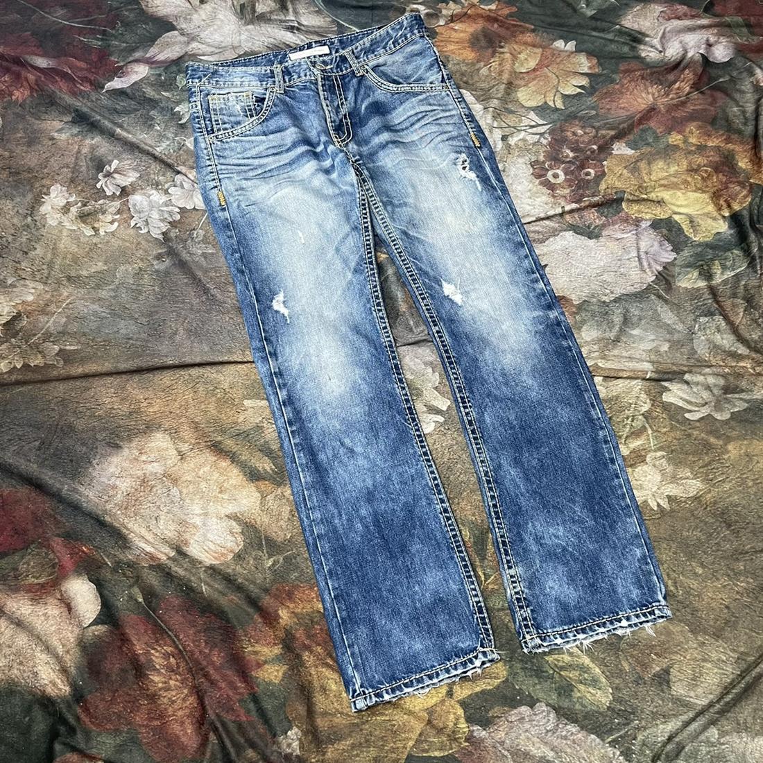 빈티지 Denim People S Republic 디스워싱진 L 청바지