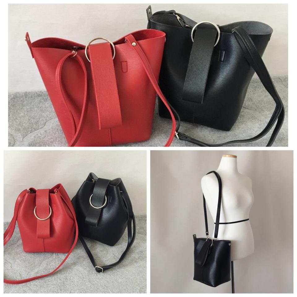 블랙 토트 크로스백