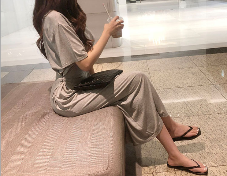 여성 롱 라인 면 캐주얼 모달 원피스