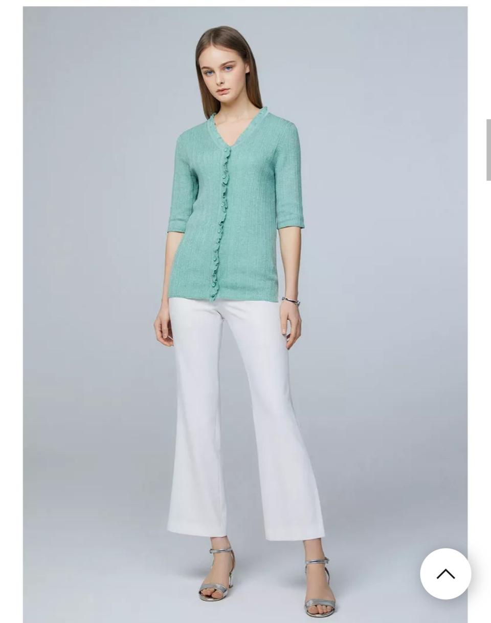 프릴 니트 가디건 새거