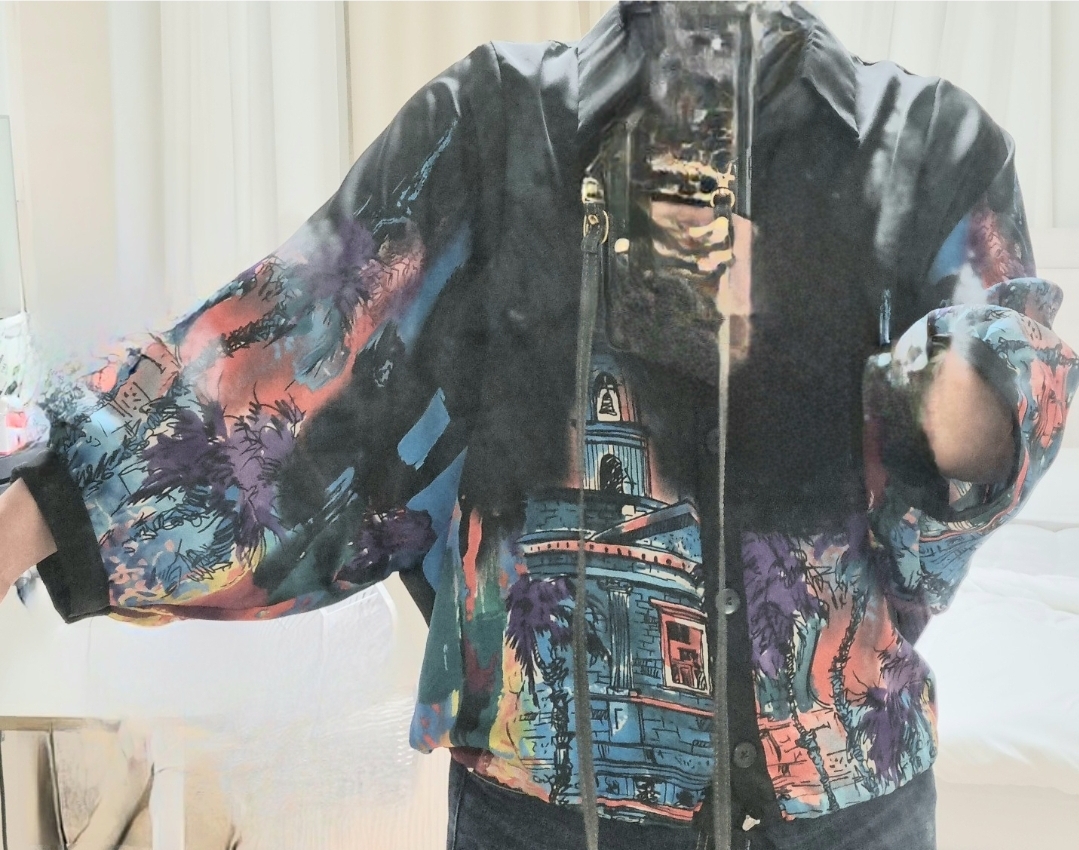 블라우스 나염 프린트