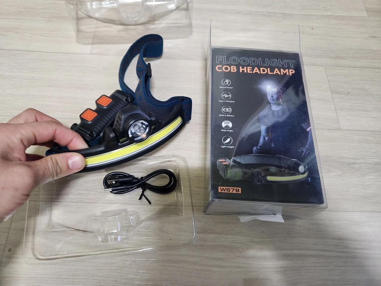 헤드랜턴 해루질랜턴 작업용 충전식 센서랜턴