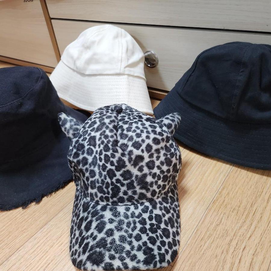 (새상품)호피귀 캡모자 헤짐 벙거지 버킷햇 모자