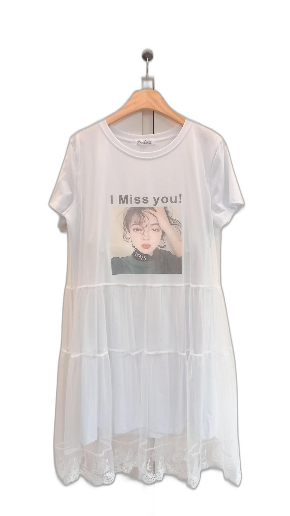 소녀 레이스 롱티셔츠 / size L