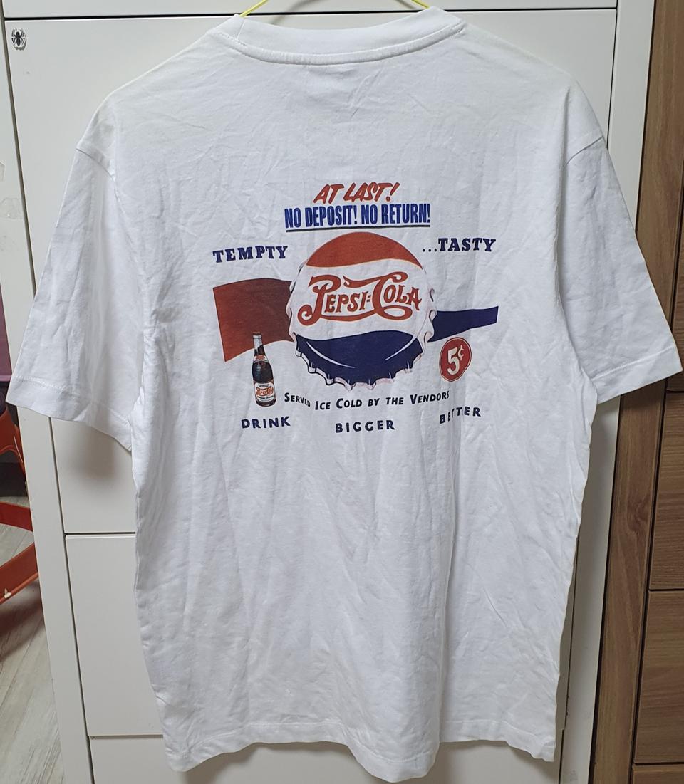 미사용) 펩시콜라×탑텐 라운드넥 티셔츠 100 사이즈