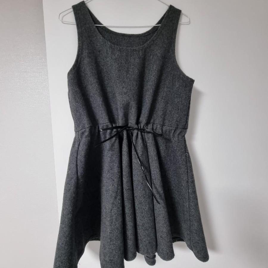 차콜 모직 미니원피스