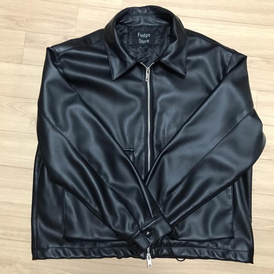 라퍼지스토어 버핑레더 미니멀 포켓 블루종