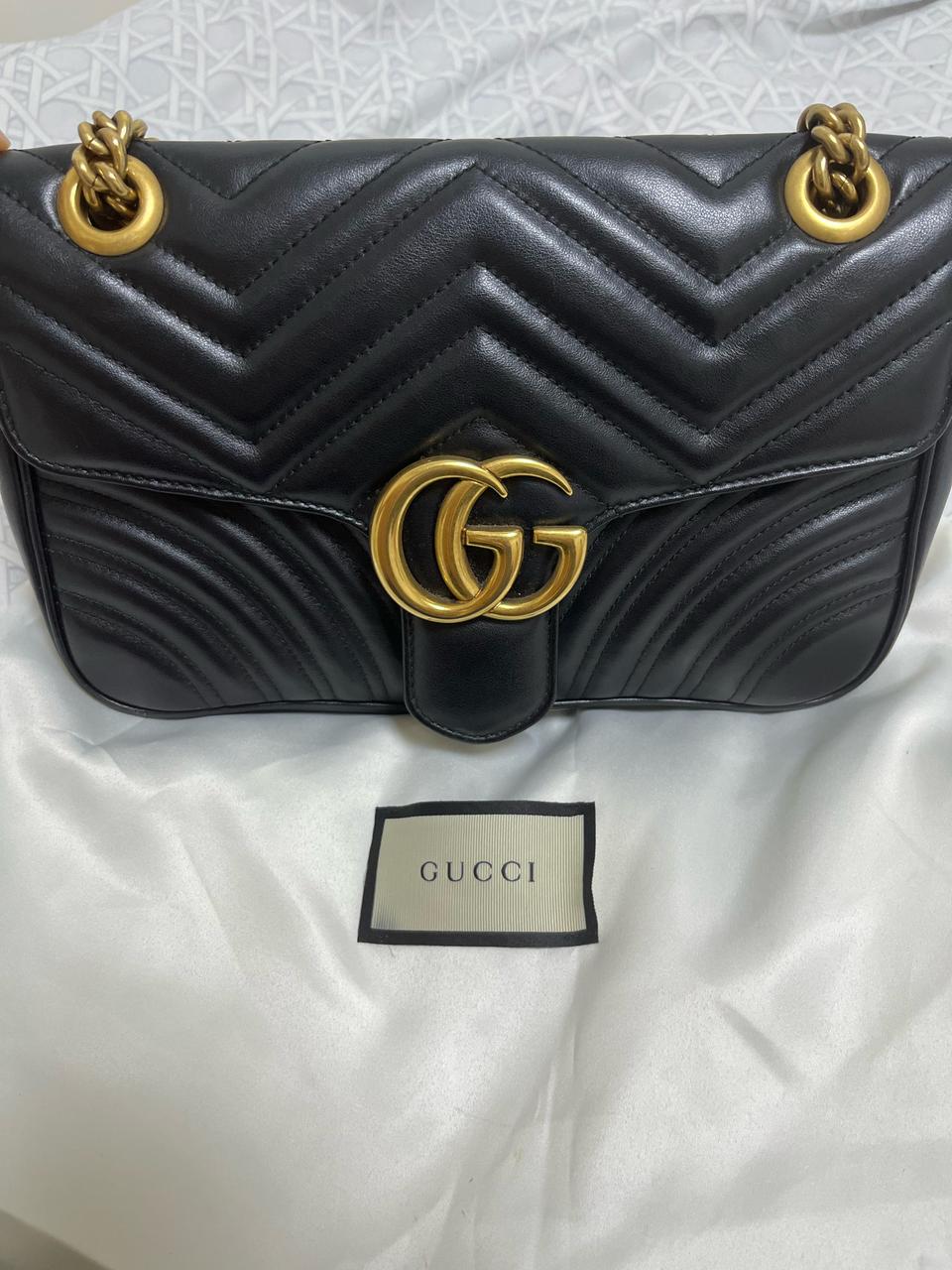 정품) 구찌 GG 마몬트 마틀라세 스몰 숄더백