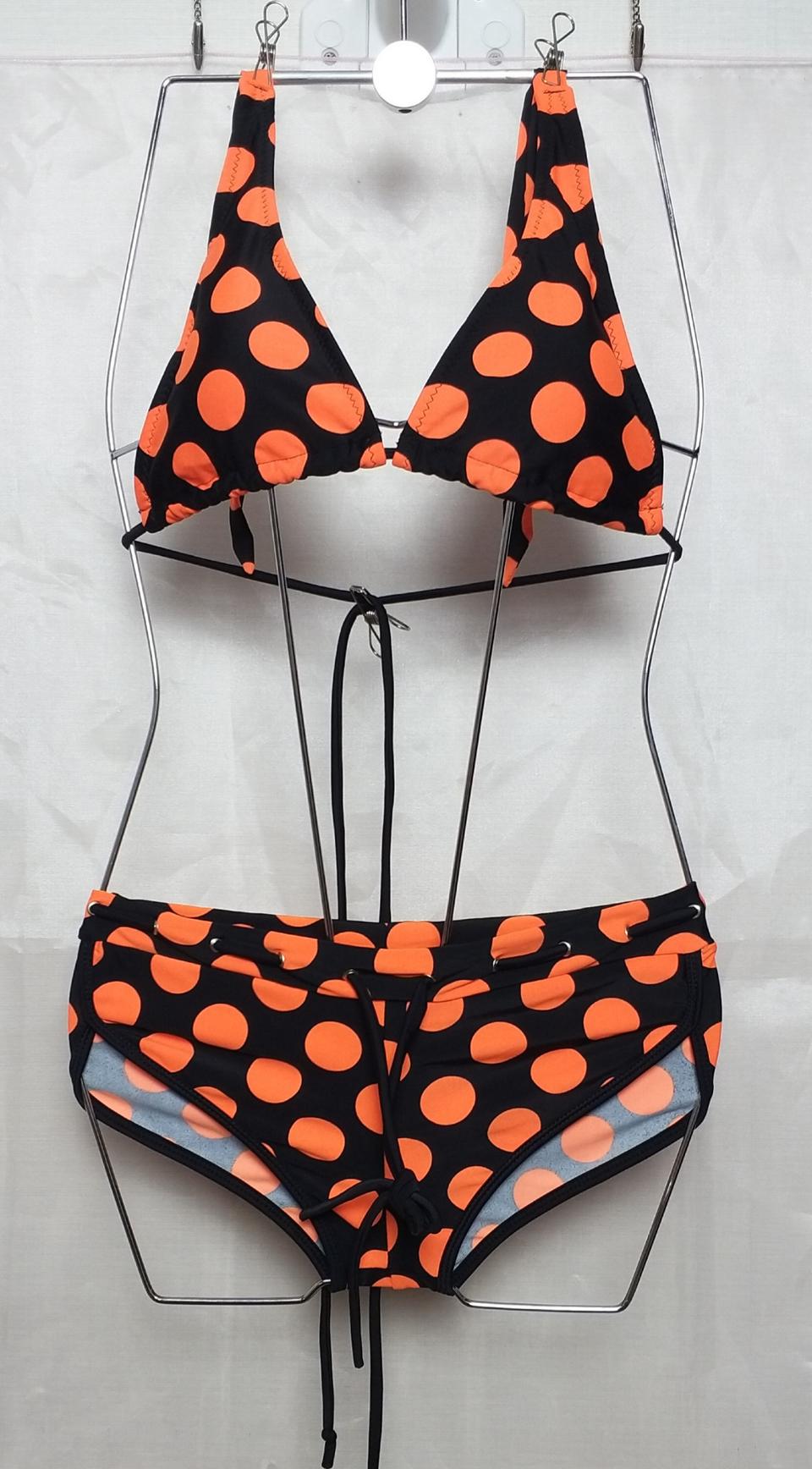 블랙바탕 오렌지 도트 비키니 44-55