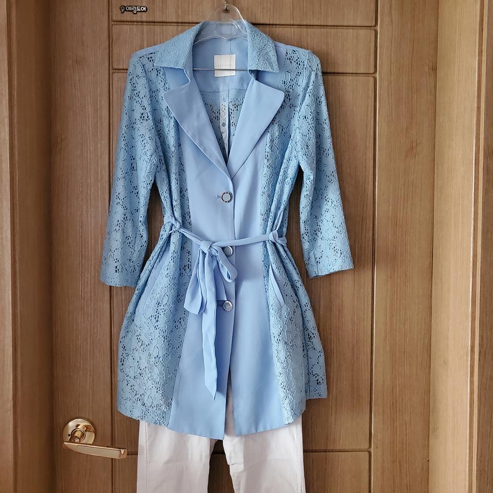 꼼바니아 여성 망사 롱자켓 55~66사이즈