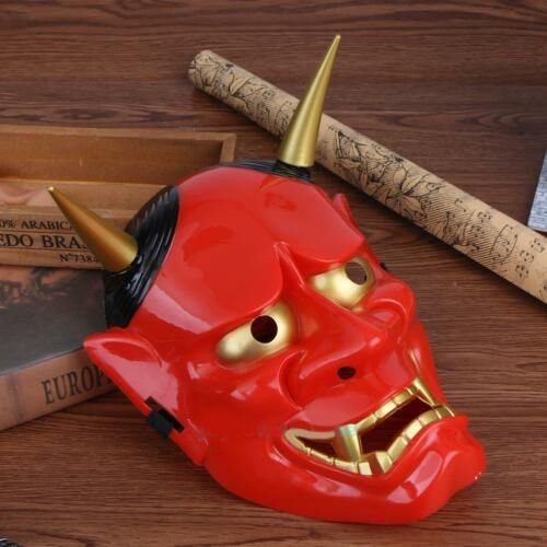 새 빨강 가면 일본 Hannya Noh 촬영 영화 연극 소품 유튜버 가면